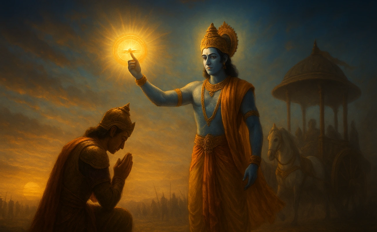 श्रीमद् भागवत गीता में भगवान कृष्ण और अर्जुन का संवाद